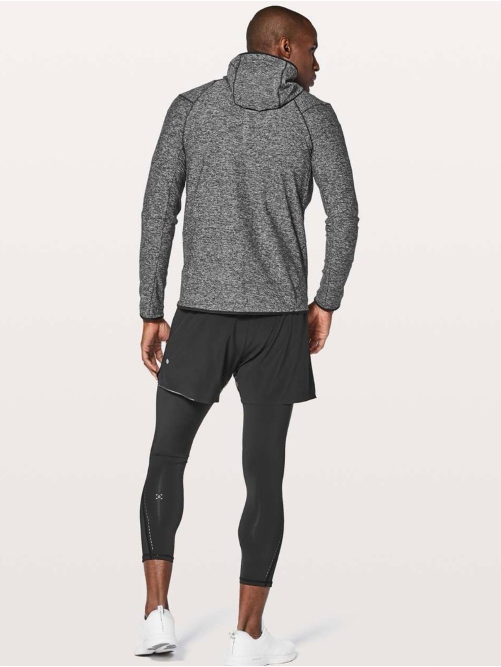 Lululemon Men's Heathered Black Surge Warm Full Zip Hoodie - Size L - Picture 4 of 13